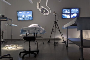 Surgical lab with monitors