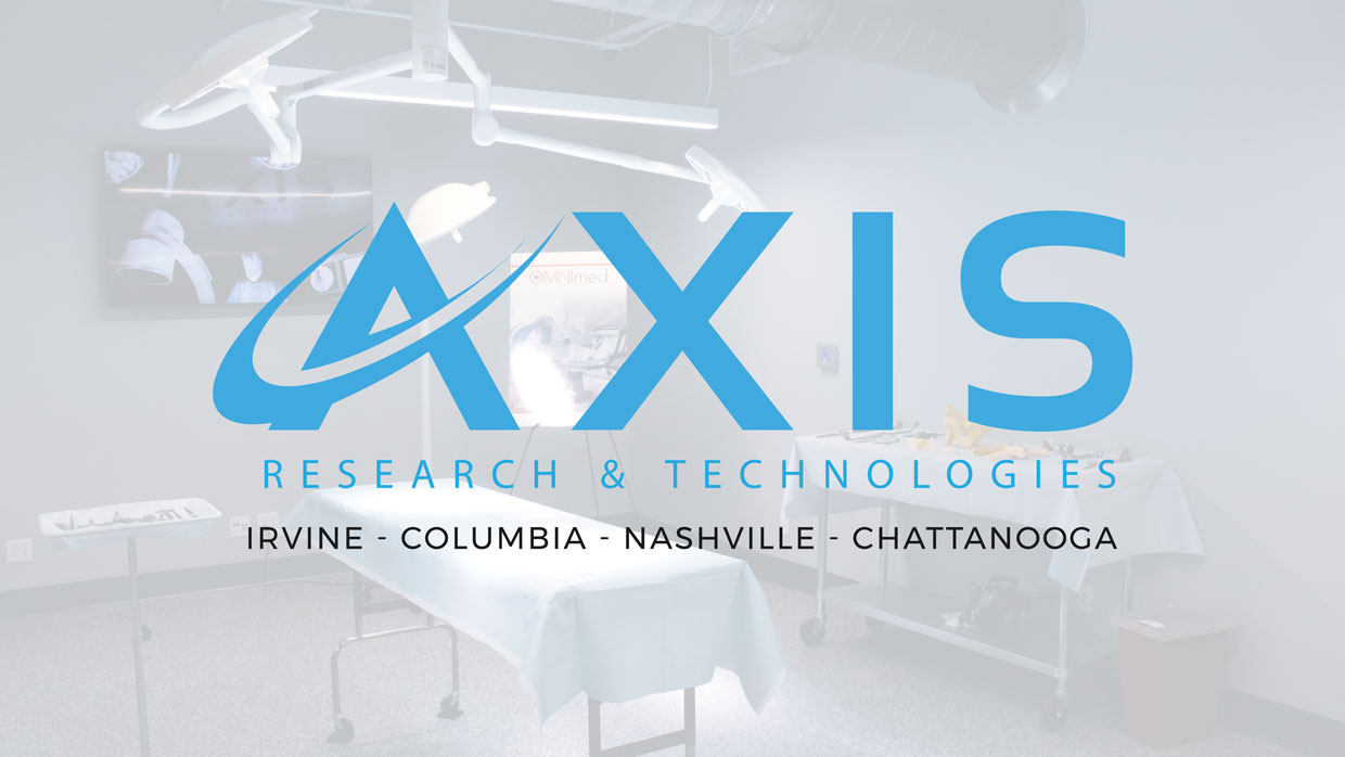 AXIS logo over operating room scene