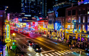 Nashville city, broadway at night